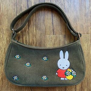 NWOT Just Peachy Miffy Green Corduroy Shoulder Bag
